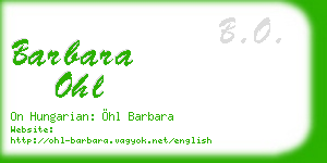 barbara ohl business card