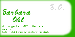 barbara ohl business card
